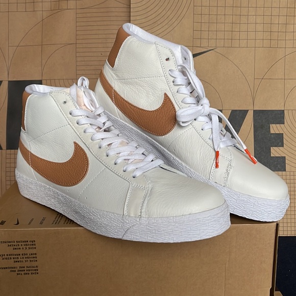 Nike SB Zoom Blazer Mid ISO white/LT cognac-white-white Men’s - Picture 5 of 16